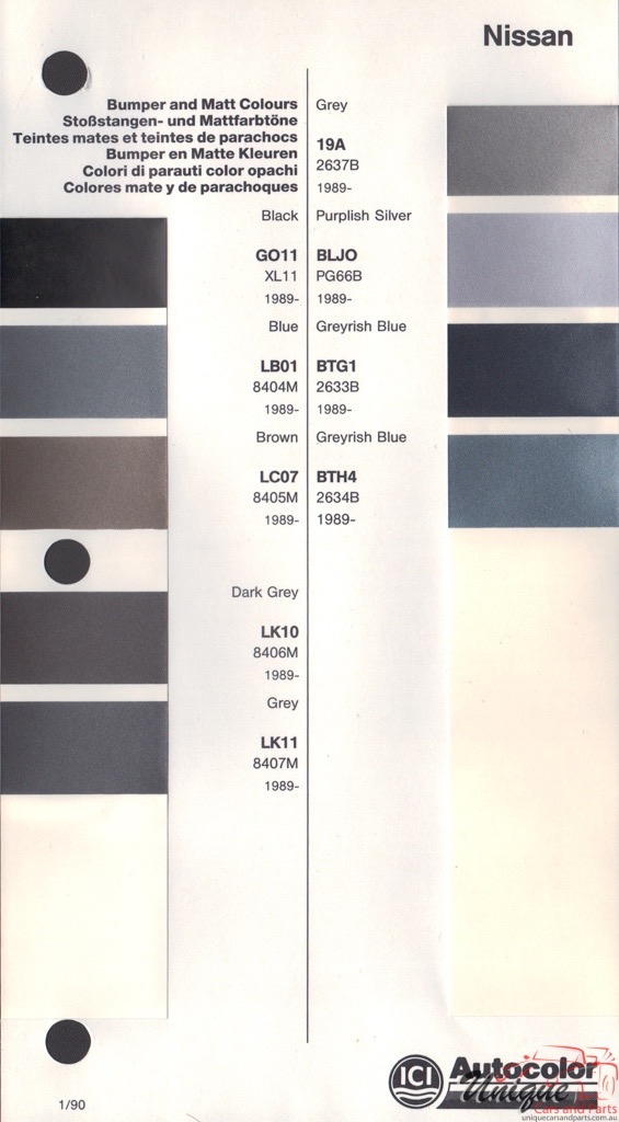 1989-1991 Nissan Paint Charts Autocolor 3